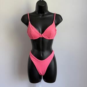 Maaji Bikini Set size M Swimsuit Pink white reversible